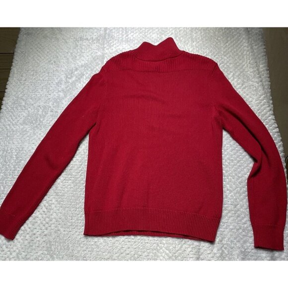 LRL Lauren Ralph Women Red Military Gold Buttons Sweater M Classic Lux - Picture 11 of 13